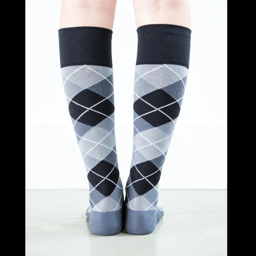 Argyle Synthetic Black/Grey Synthetic Socks - Women's Medical – Dr. Segal's